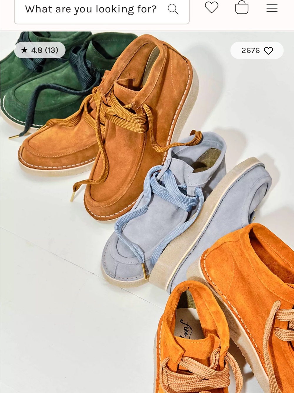 Free People Suede Lace-Up Boots in Baby blue